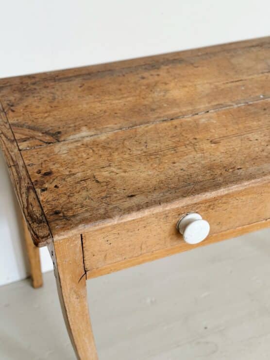 Antique Wonky Leg Desk with Ceramic Knobs - Image 3