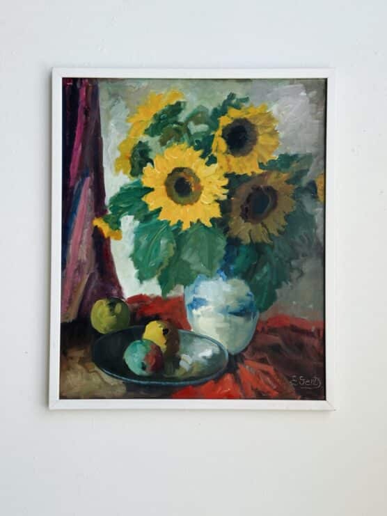 Vintage Swedish Sunflower Painting