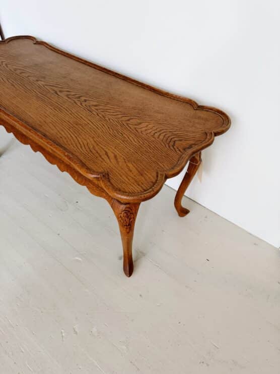 Antique Coffee Table with Carved Detail and Scallop Edge - Image 5