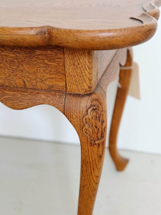 Antique Coffee Table with Carved Detail and Scallop Edge - Image 3
