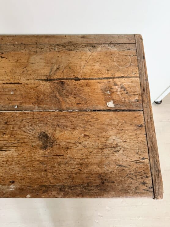 Antique Wonky Leg Desk with Ceramic Knobs - Image 4