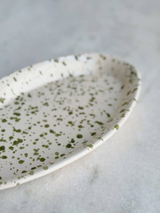 Green Splatterware Oval Platter - Image 3