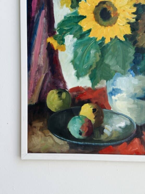 Vintage Swedish Sunflower Painting - Image 2