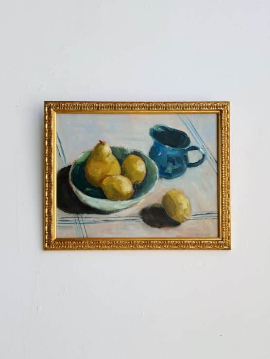 Modern Still Life with Pear and Lemons
