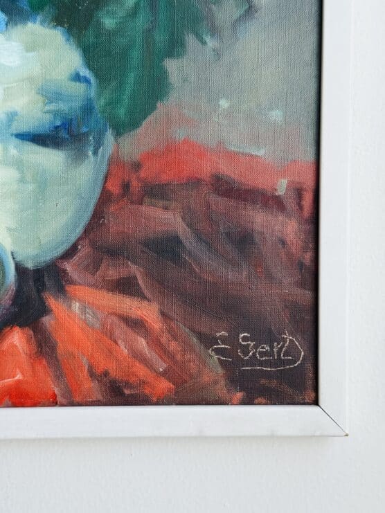 Vintage Swedish Sunflower Painting - Image 3