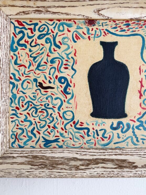 Vintage Mediterranean Abstract with Vessel - Image 2