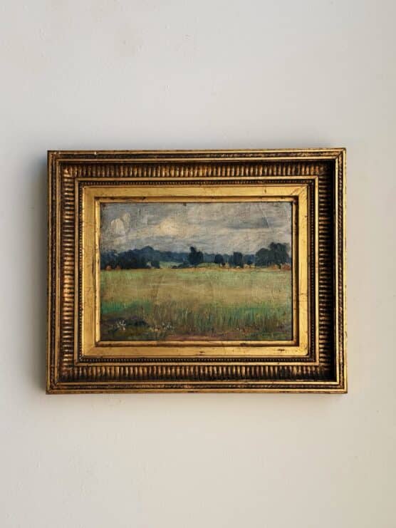 Antique Spanish Sun & Field Oil Landscape