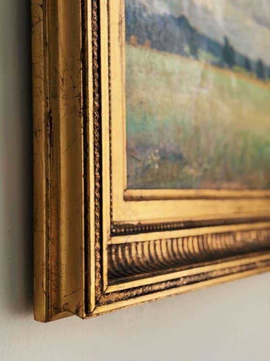 Antique Spanish Sun & Field Oil Landscape - Image 4