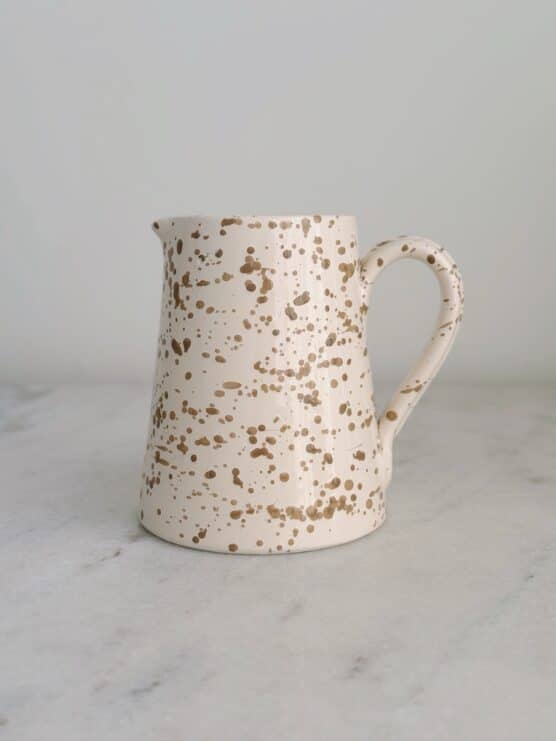 Brown Ceramic Splatterware Pitcher