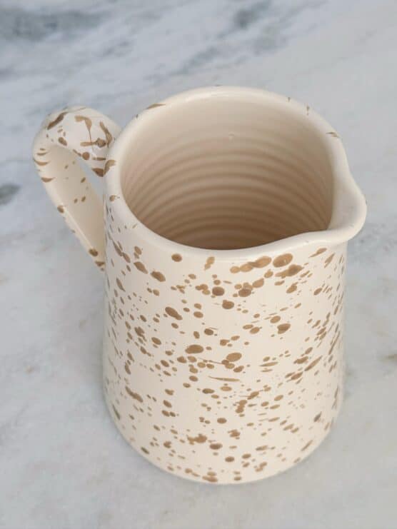Brown Ceramic Splatterware Pitcher - Image 2