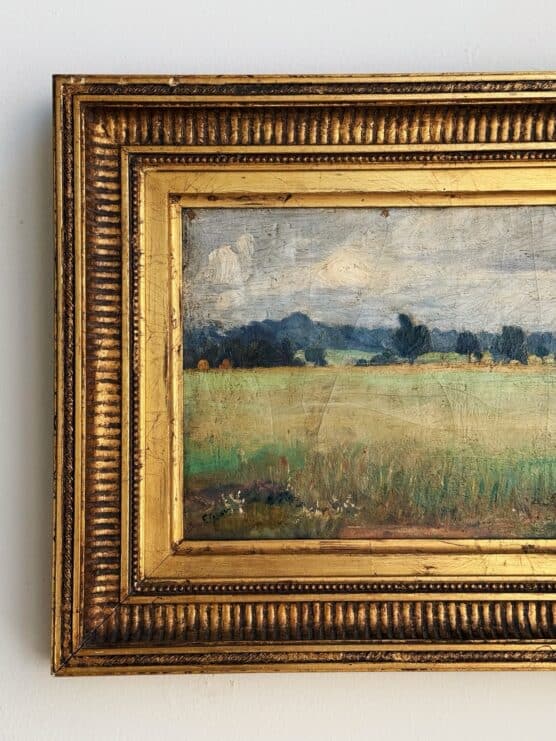 Antique Spanish Sun & Field Oil Landscape - Image 3