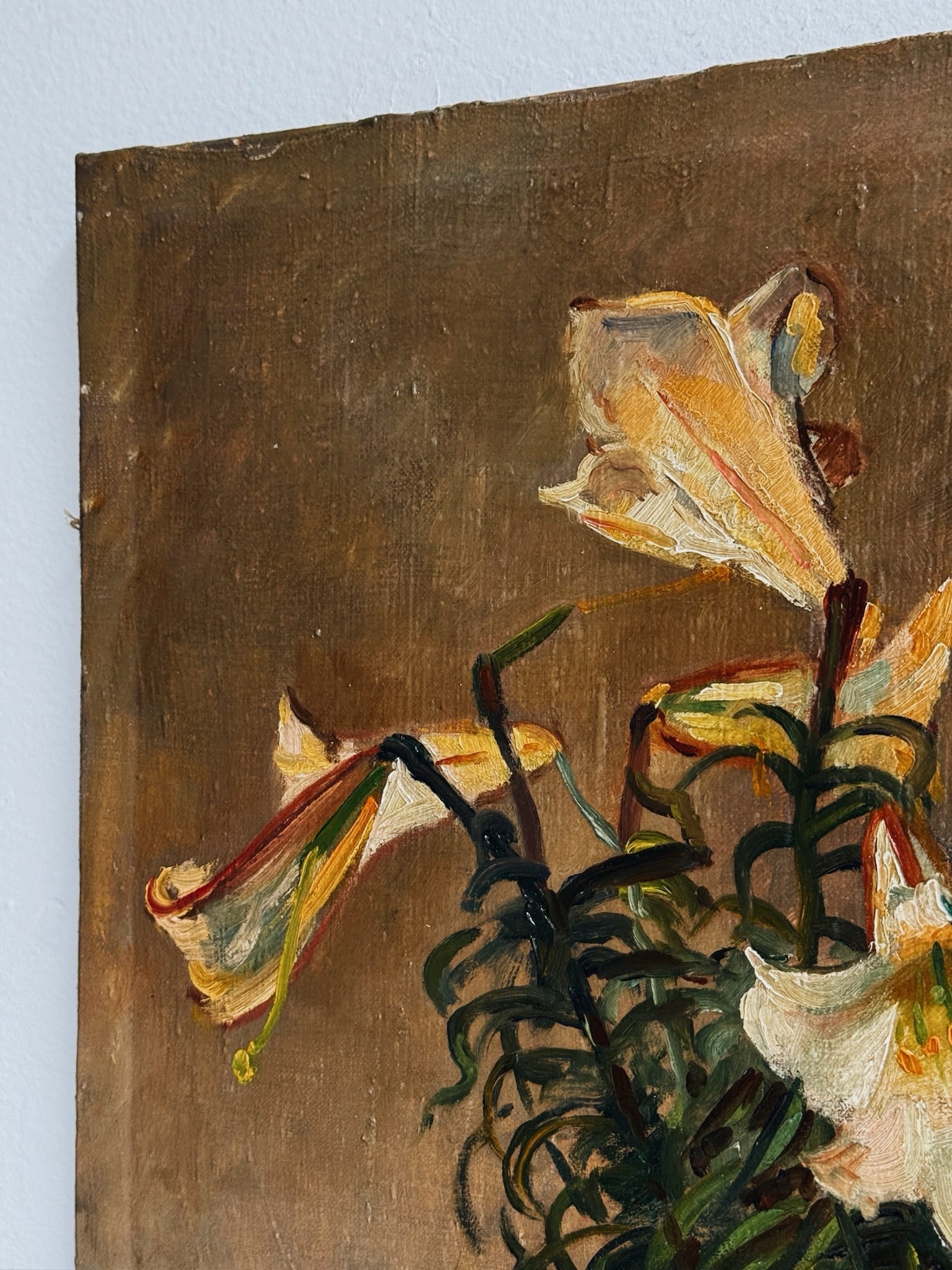 Antique French Still Life with Lilies - Image 2