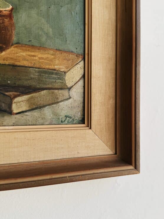 Antique Books & Wine Danish Still Life Painting - Image 2