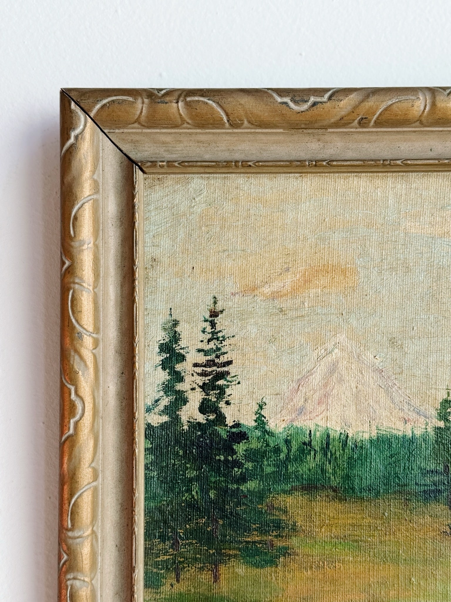 Vintage Mountain Vista Painting - Image 2