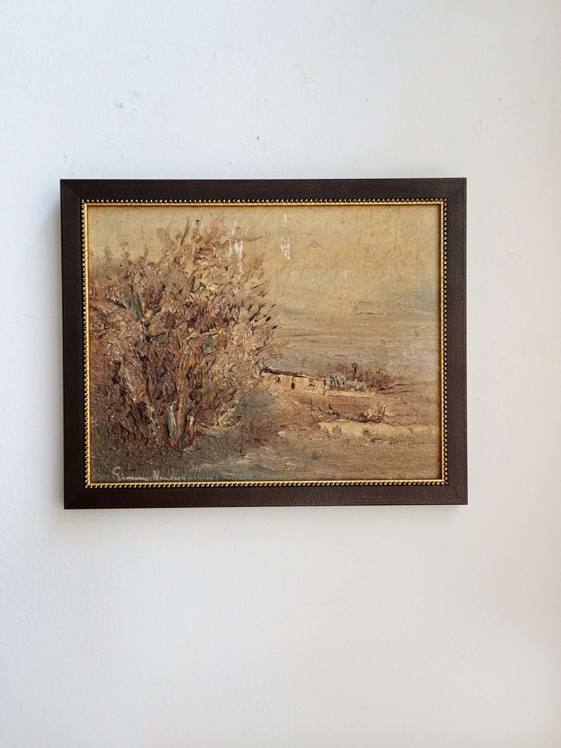 Antique 'Vista di Campo' Spanish Landscape in Custom Frame