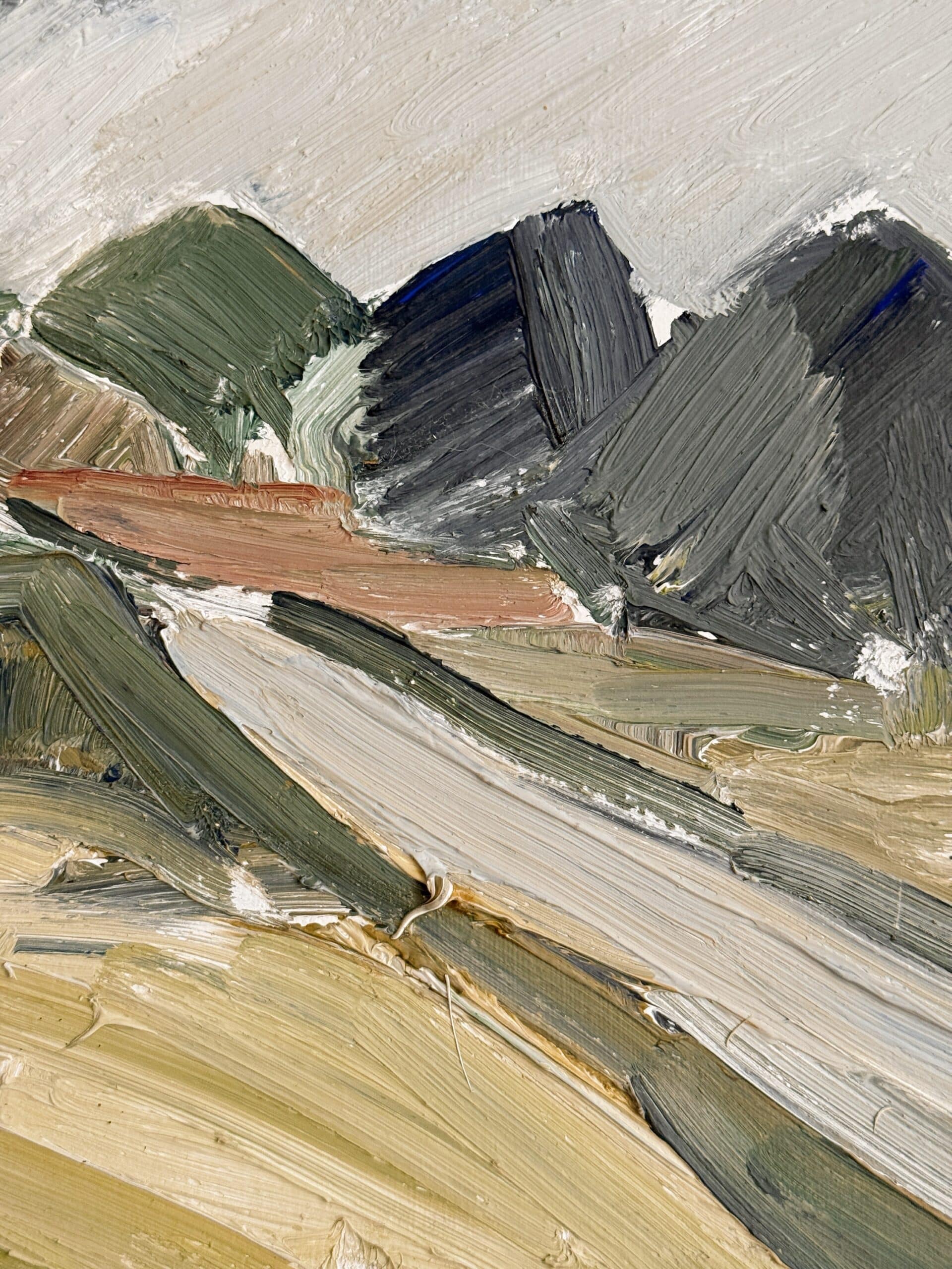 Vintage Swedish Abstract Landscape Oil Painting - Image 3