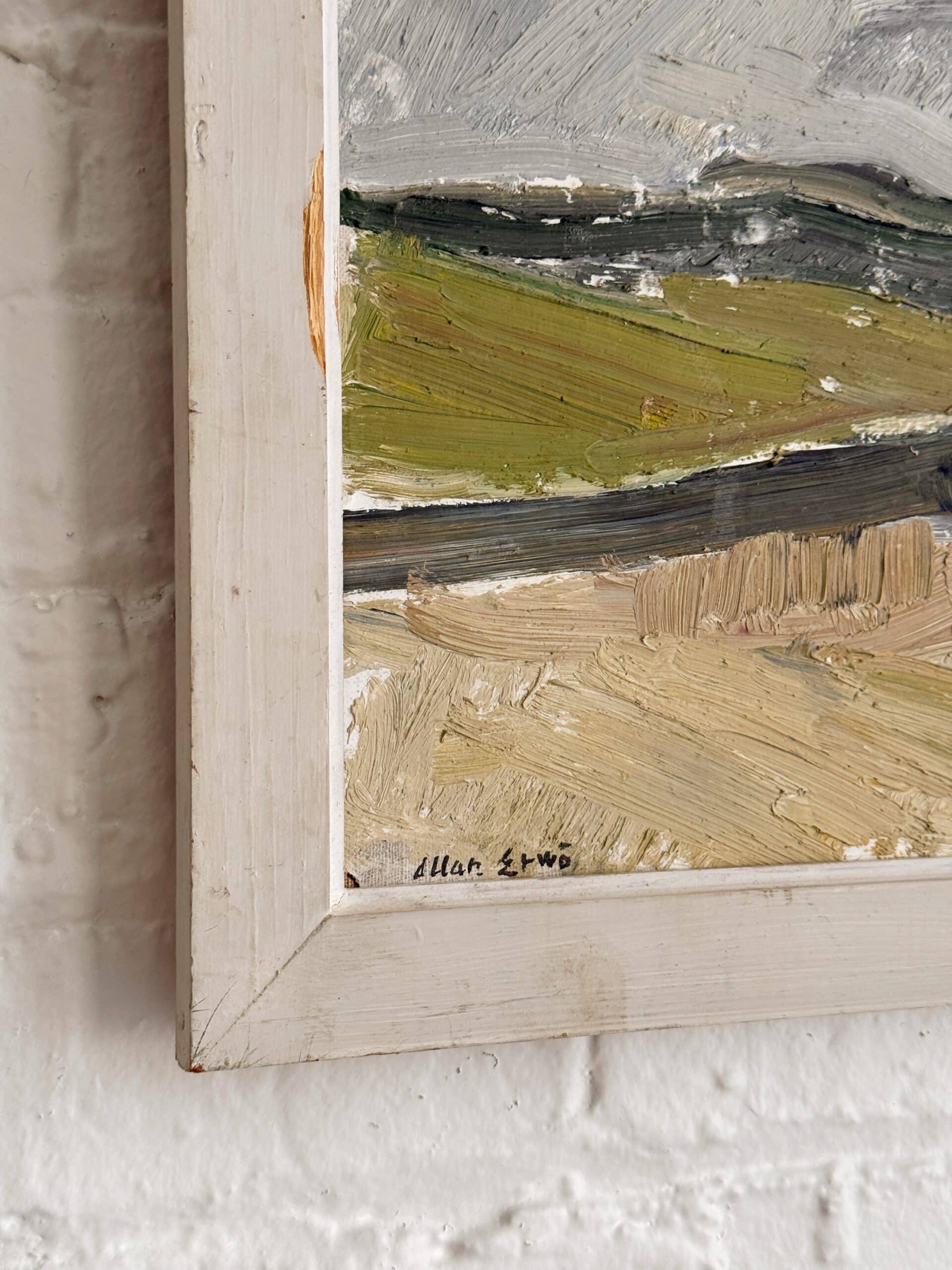 Vintage Swedish Abstract Landscape Oil Painting - Image 4