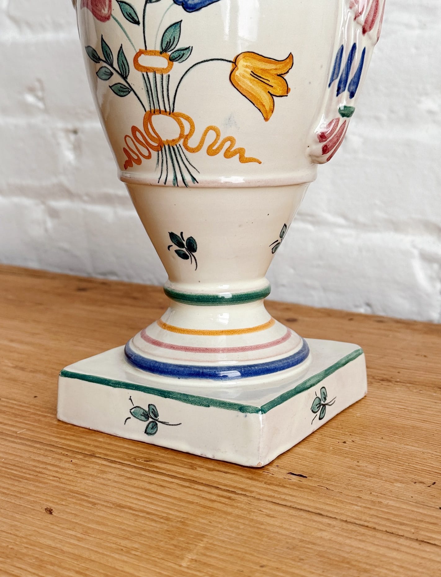 Vintage Hand Painted Italian Floral Vase - Image 2