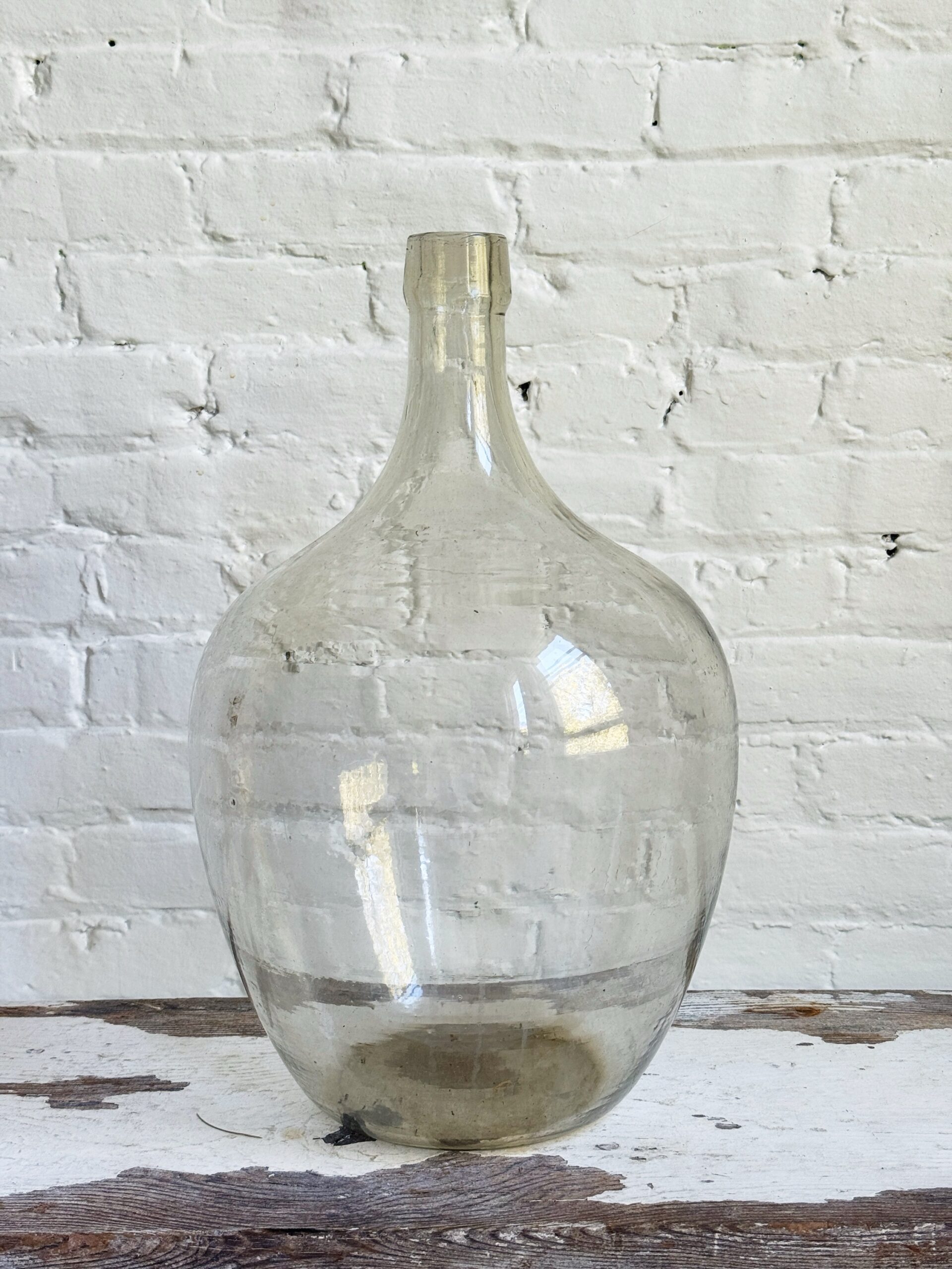 Large Antique French Glass Demijohn